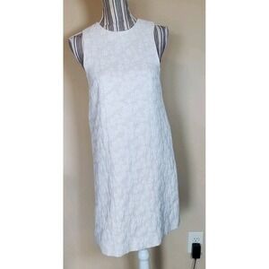 Halogen dress XS P Ivory Lace Tectured Linen‎ Blend Shift Dress Coastal Summer